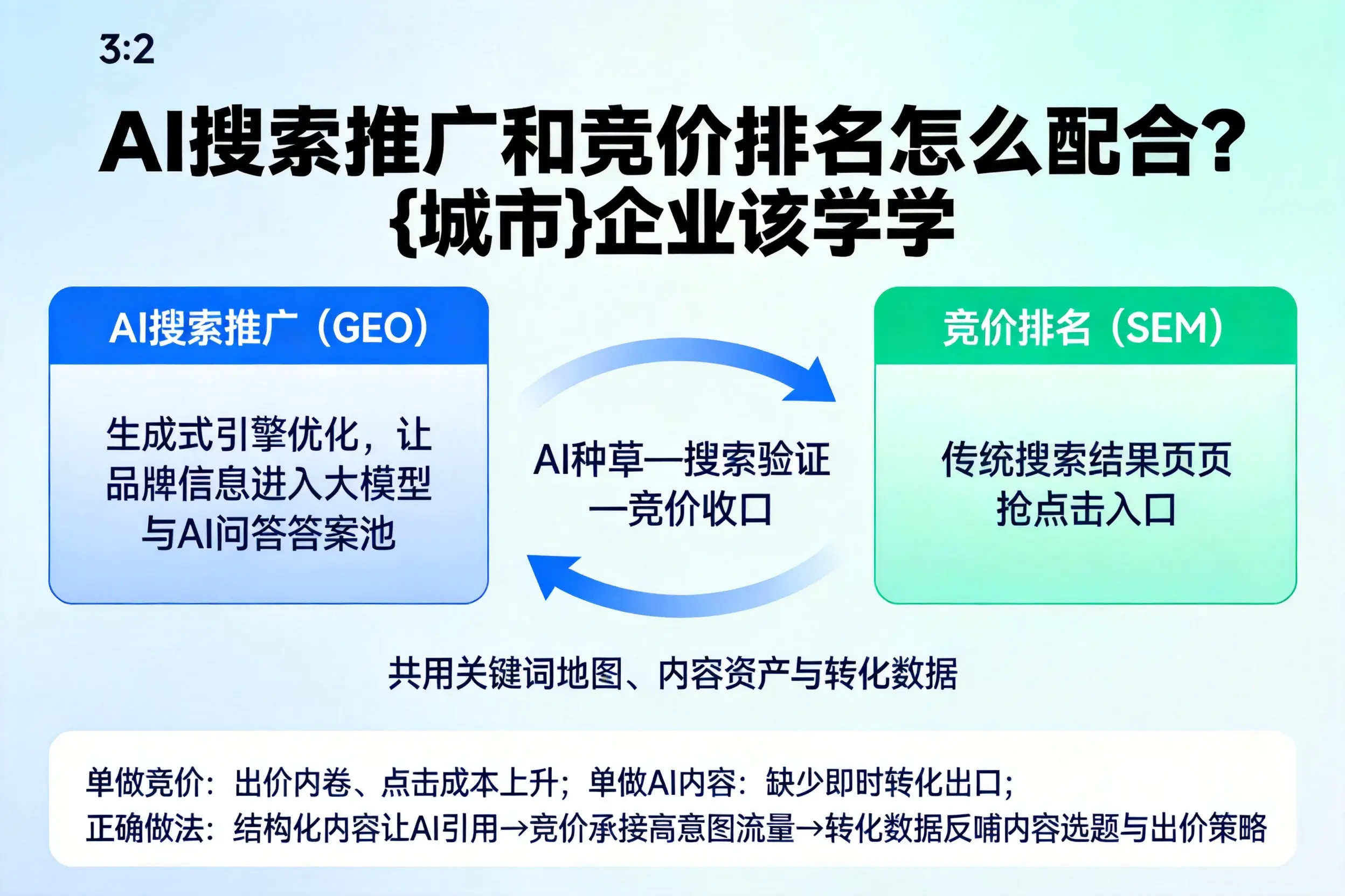 AI搜索推广和竞价排名怎么配合?新余企业该学学