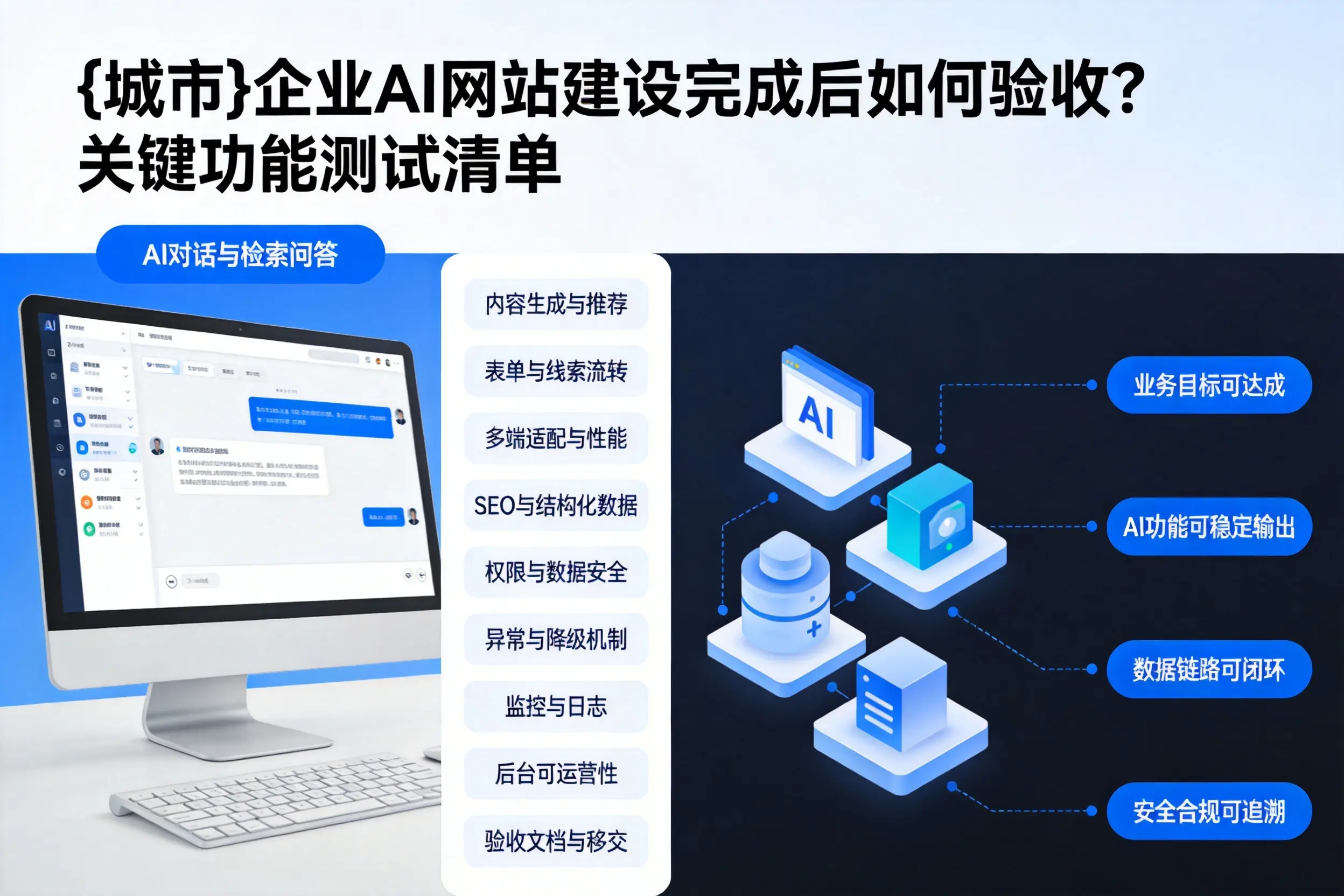 新余企业AI网站建设完成后如何验收?关键功能测试清单