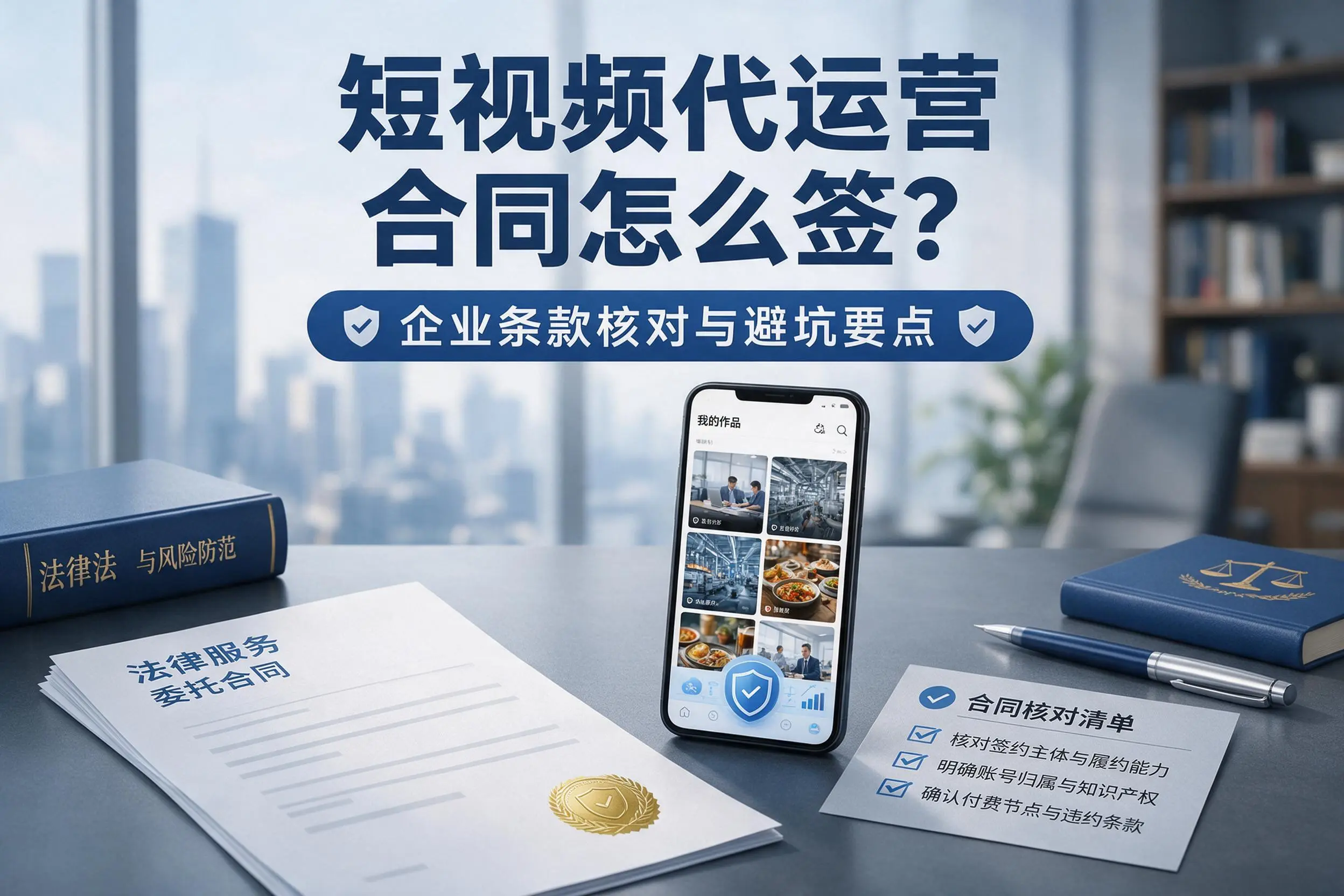 短视频代运营合同怎么签？新余企业条款核对与避坑要点