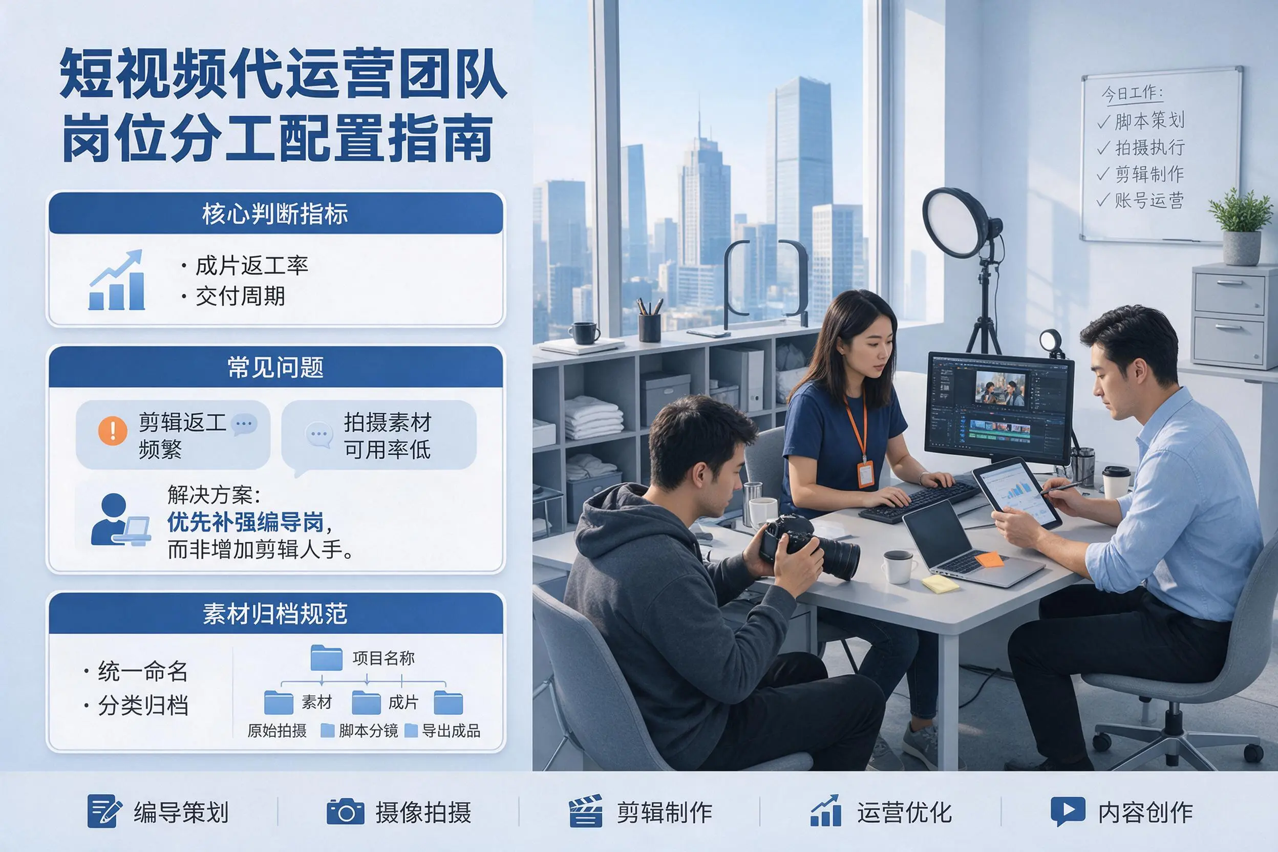 短视频代运营团队如何配置?新余企业岗位分工科普说明