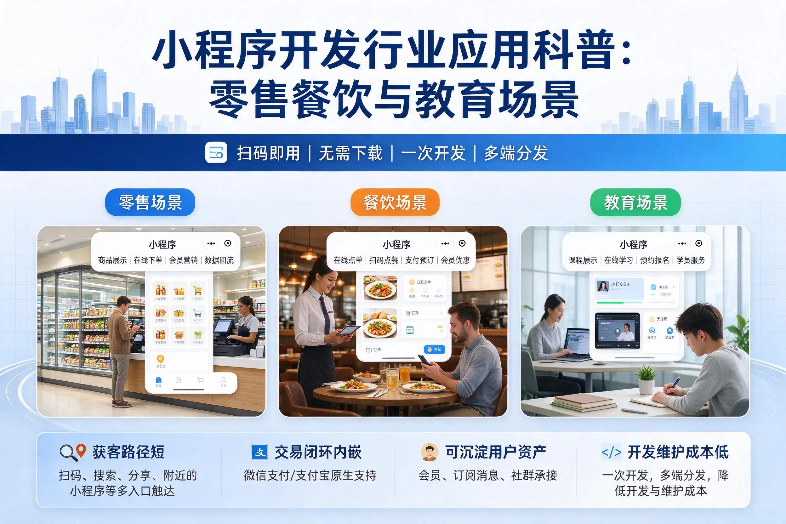 新余小程序开发行业应用科普：零售餐饮与教育场景