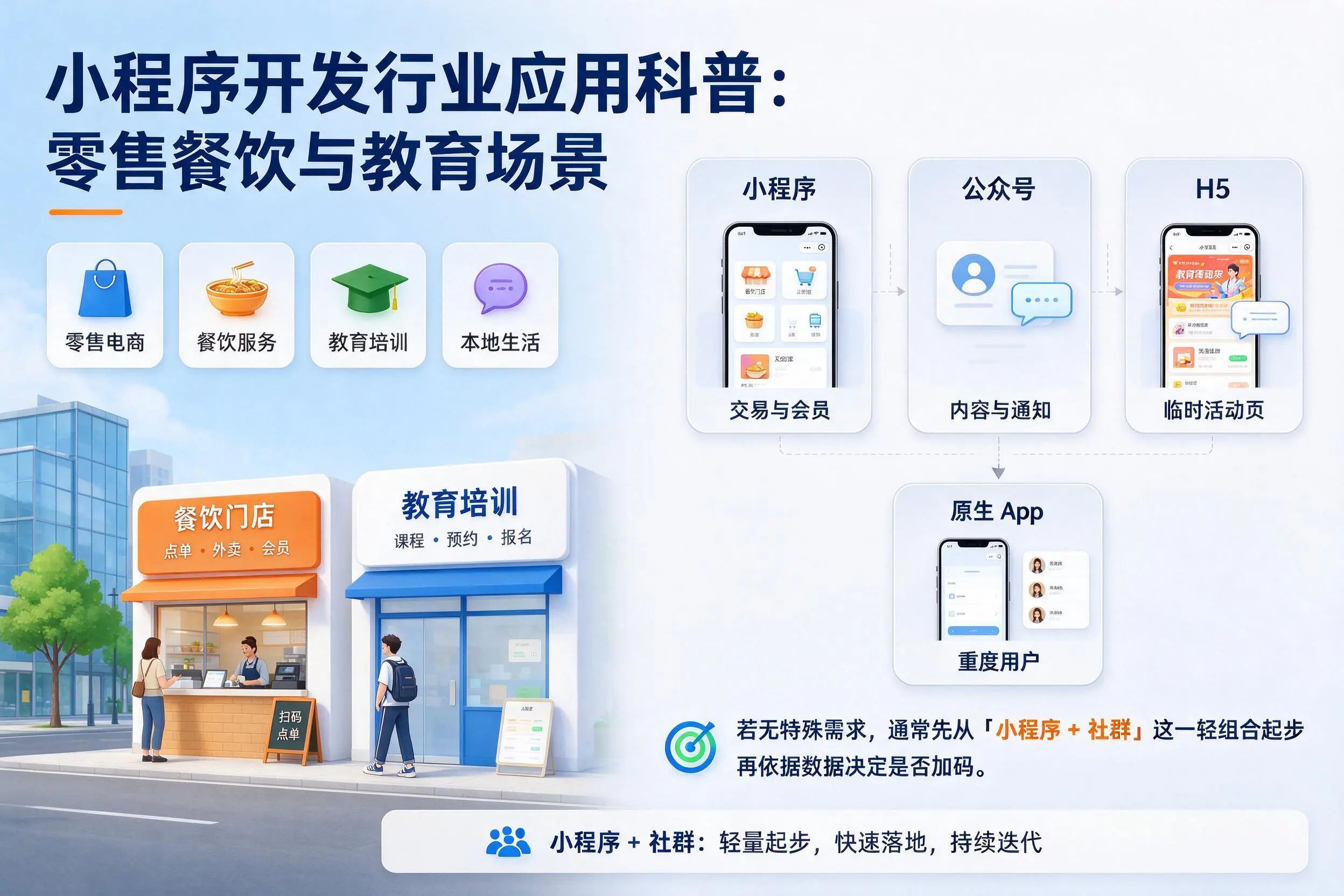 新余小程序开发行业应用科普：零售餐饮与教育场景