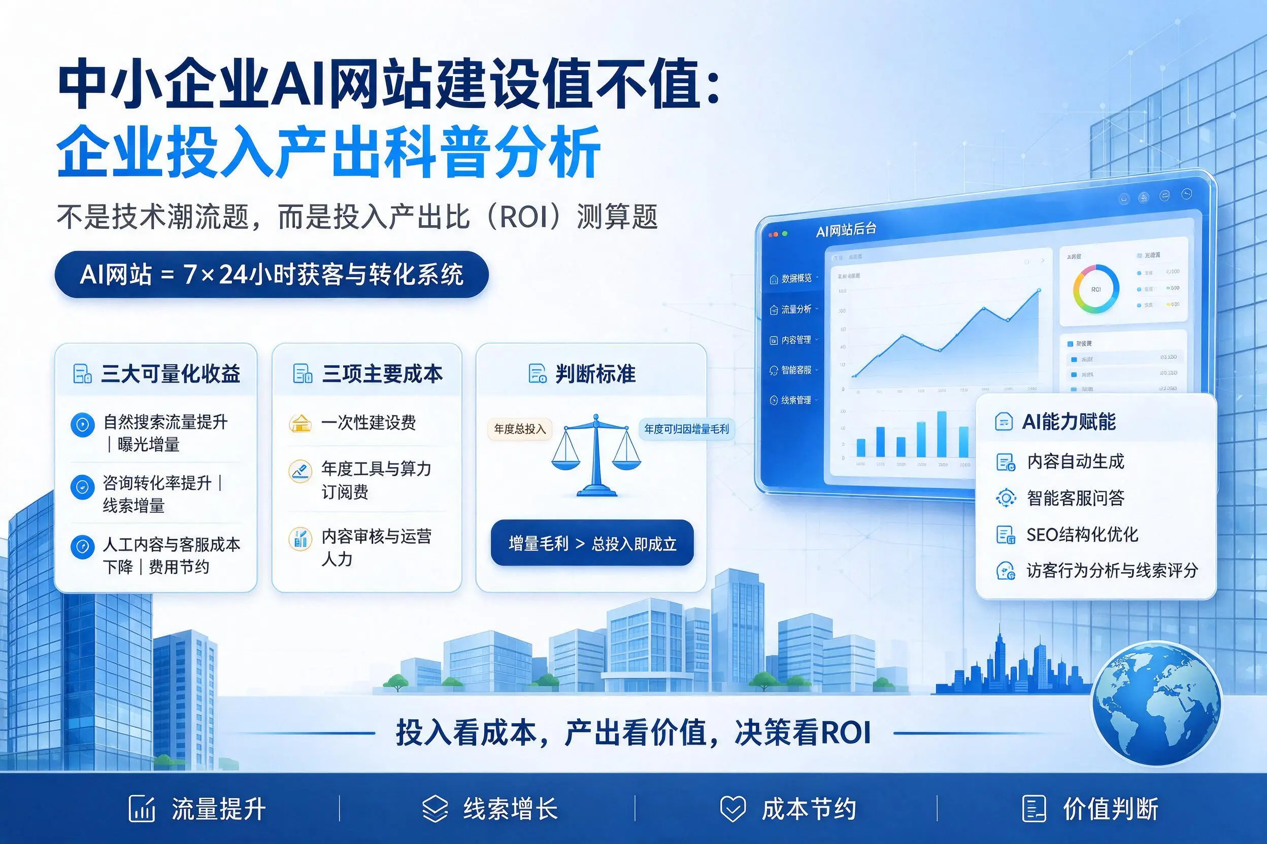 中小企业AI网站建设值不值:新余企业投入产出科普分析