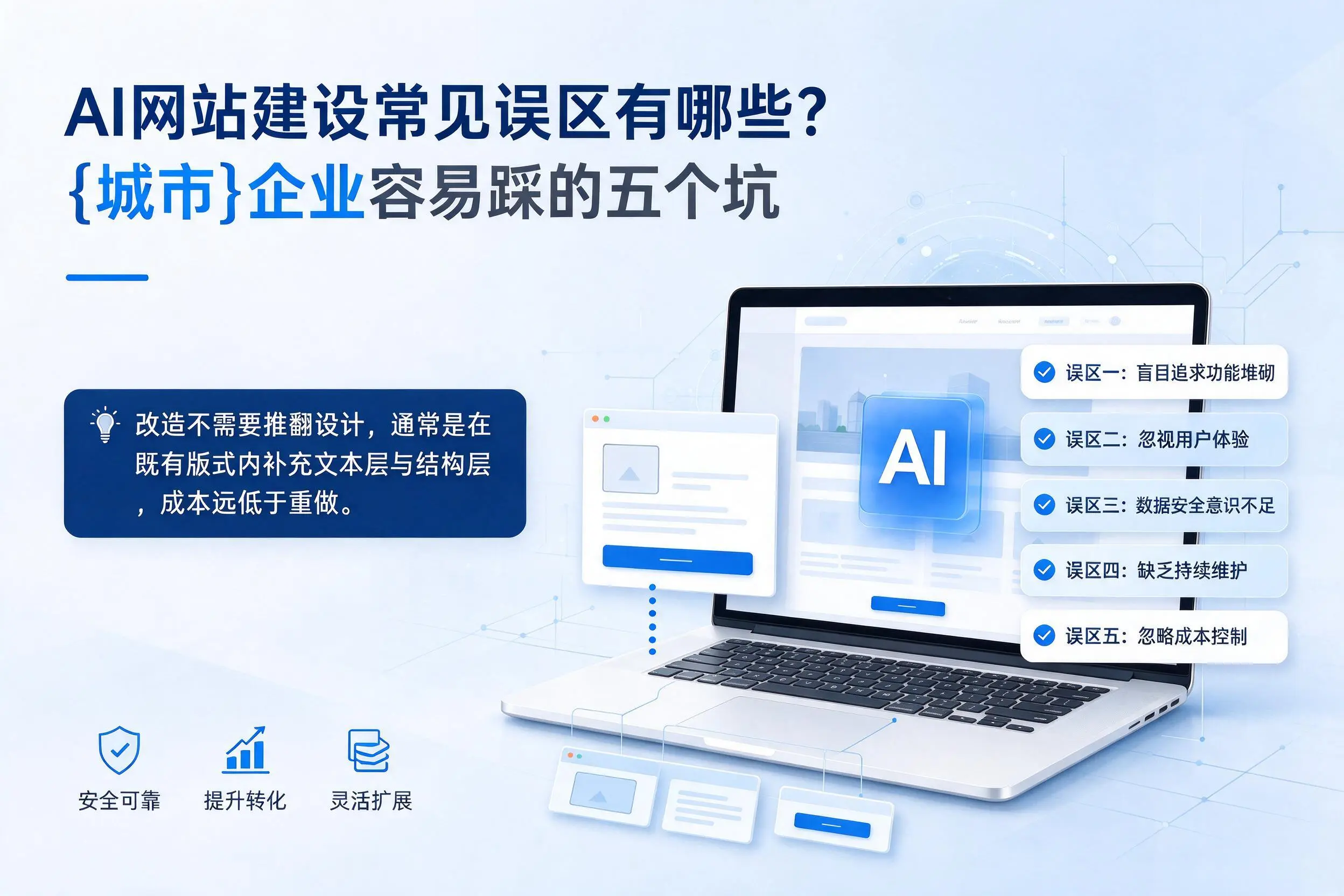 AI网站建设常见误区有哪些?新余企业容易踩的五个坑