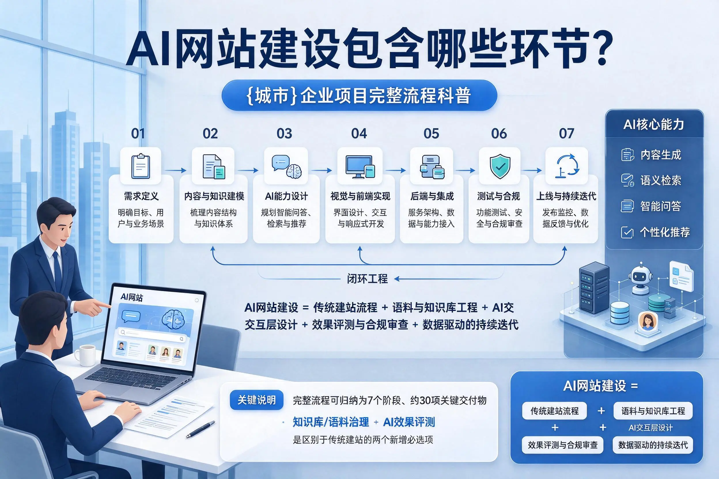 AI网站建设包含哪些环节?新余企业项目完整流程科普