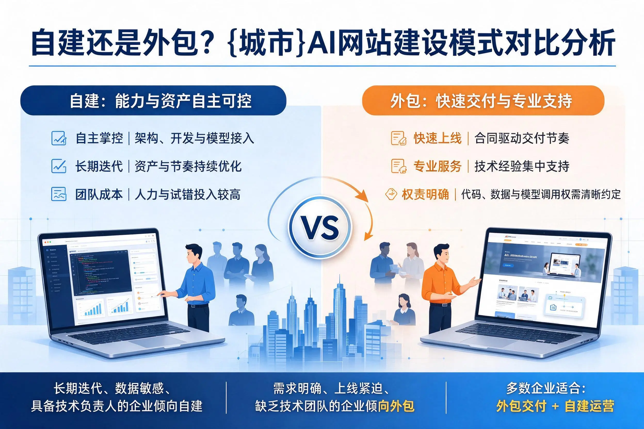 自建还是外包?新余AI网站建设模式对比分析