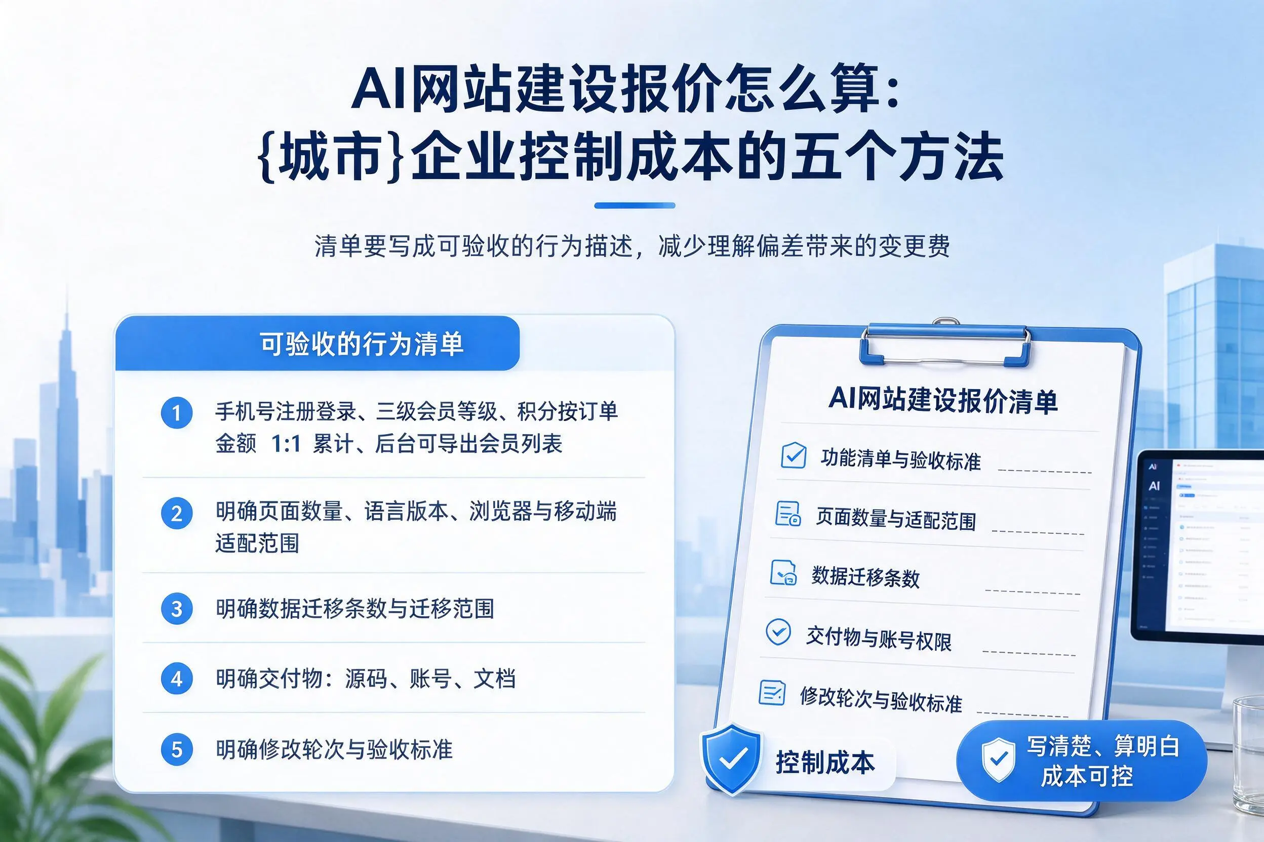 AI网站建设报价怎么算：新余企业控制成本的五个方法
